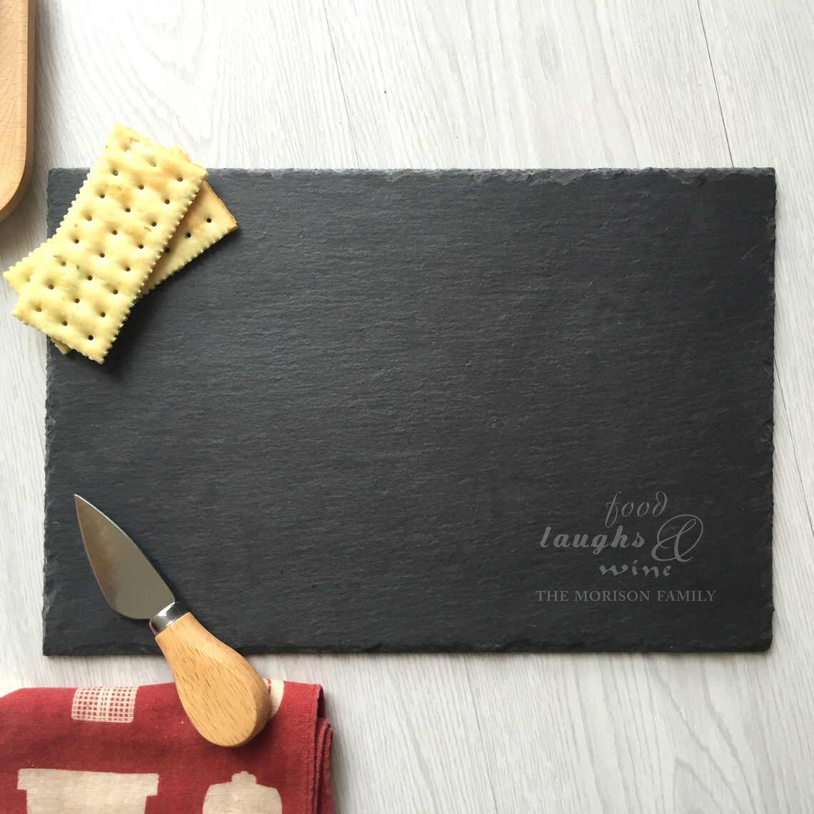 Engraved Slate Cheese Board Personalized Custom Cutting Etsy