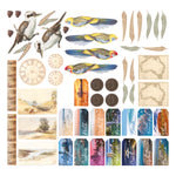 Aussie Die Cuts-Ephemera Set-53pc-Sweeping Plains Collection-Couture Creations