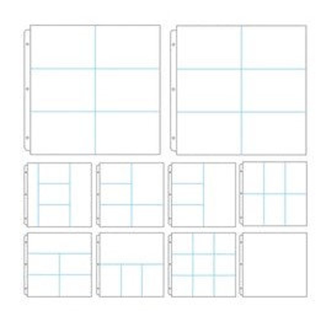 3 Ring Binder Sleeves-12 X 12 (10 Pack)- Assorted Divided- Full Page ...
