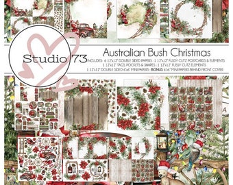 12x12"Papers -Aussie Bush Christmas Papers & 12"x12" Paper Pad - Studio 73 Scrapbook Double Sided Papers