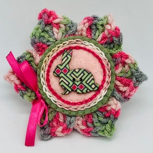 Geometric Bunny Felt Easter Pin