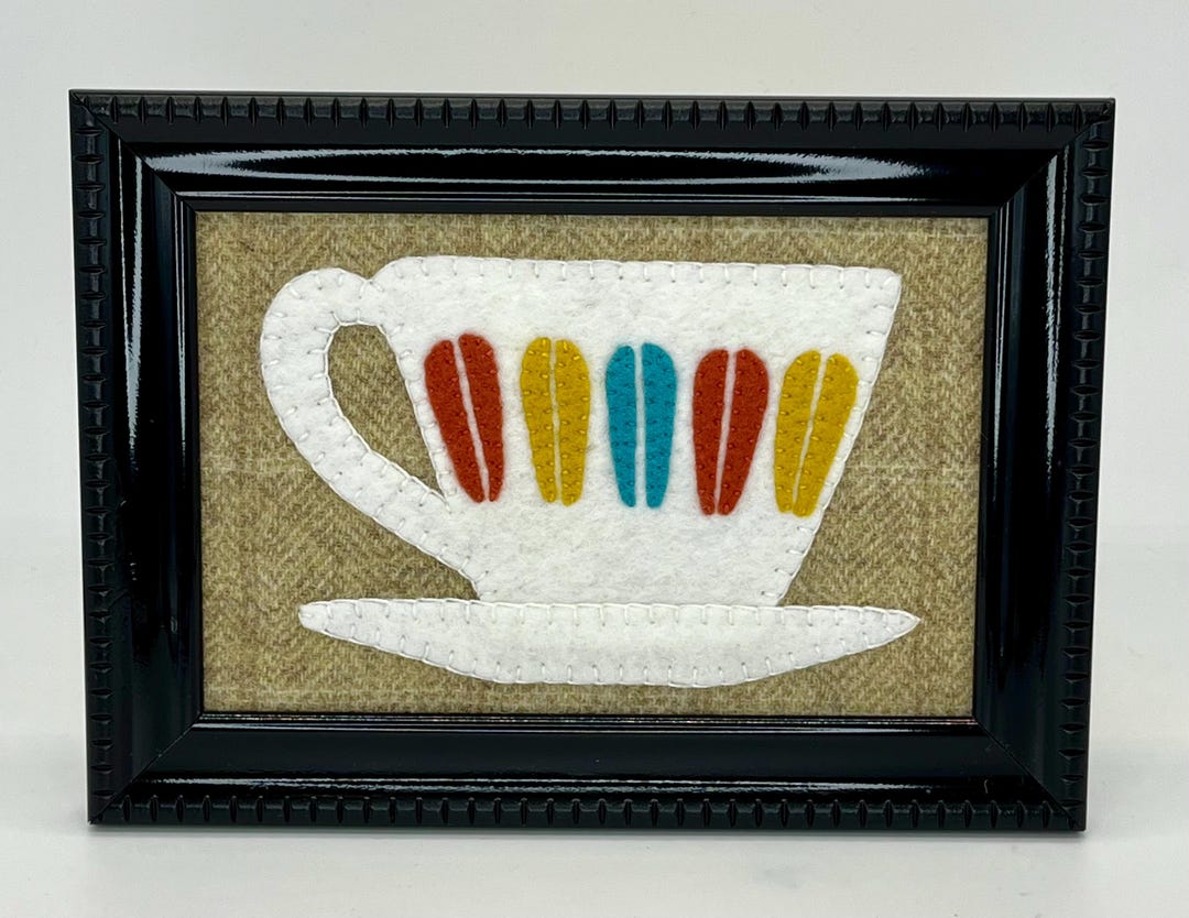 Felt Pyrex Wool Felt Retro Mid Century Pyrex Cup Mini Framed Art - Etsy