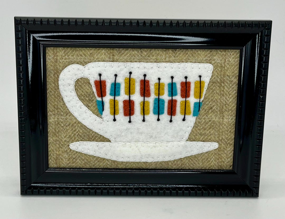 Felt Pyrex Wool Felt Retro Mid Century Pyrex Cup Mini Framed Art - Etsy