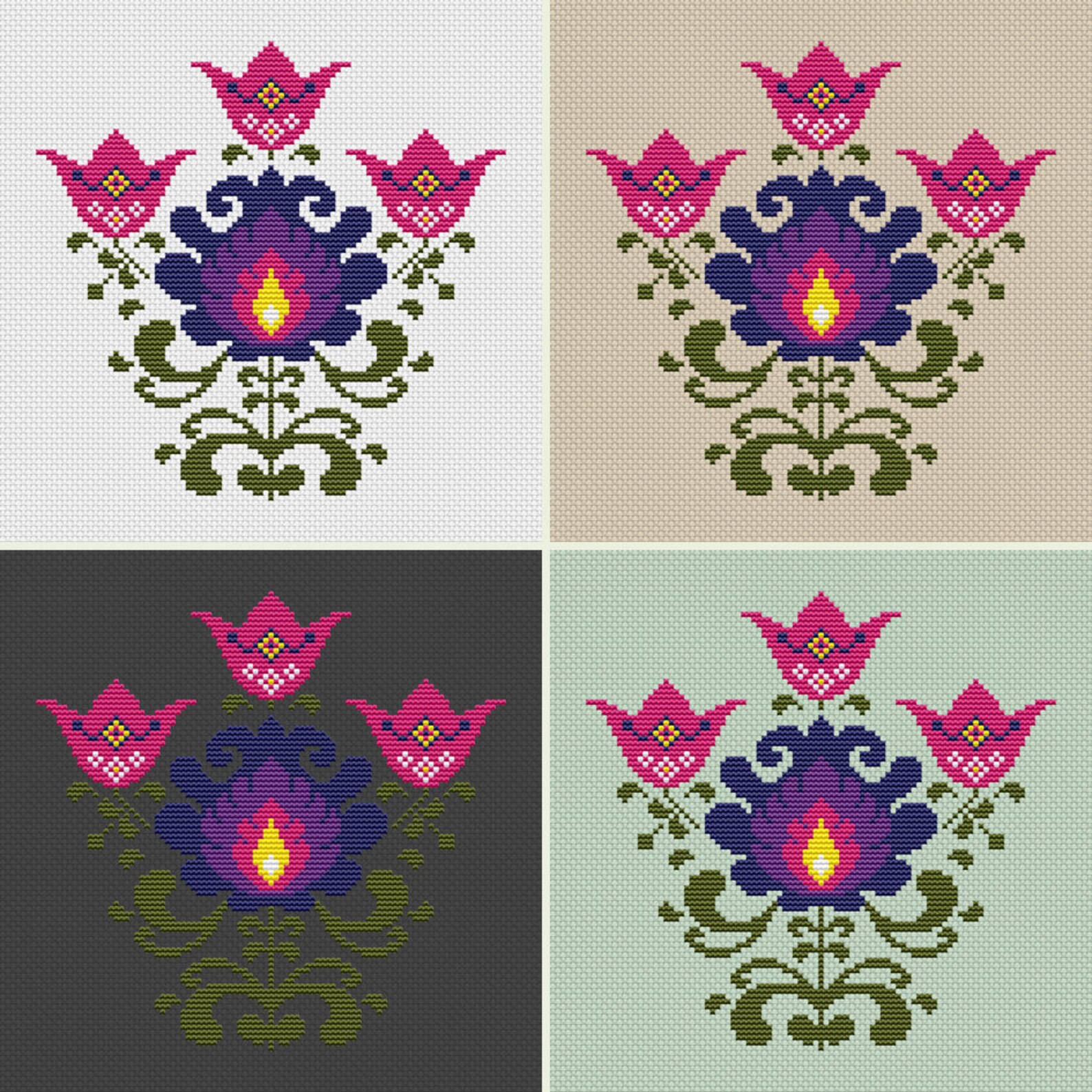 Polish cross stitch pattern Modern cross stitch Ethnic Etsy