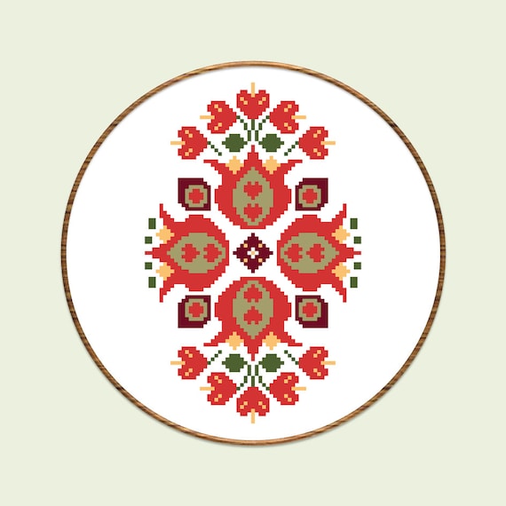 Modern cross stitch Punto de cruz Folk floral cross stitch pattern Flower mandala cross stitch pattern Instant download PDF #920