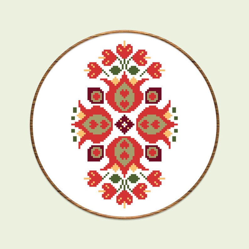 Modern cross stitch Punto de cruz Folk floral cross stitch pattern Flower mandala cross stitch pattern Instant download PDF #920