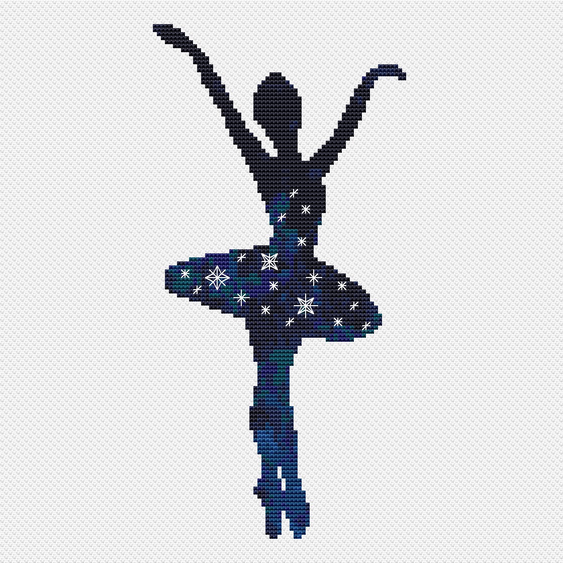 Set of 3 modern cross stitch patterns PDF Dancing ballerinas | Etsy