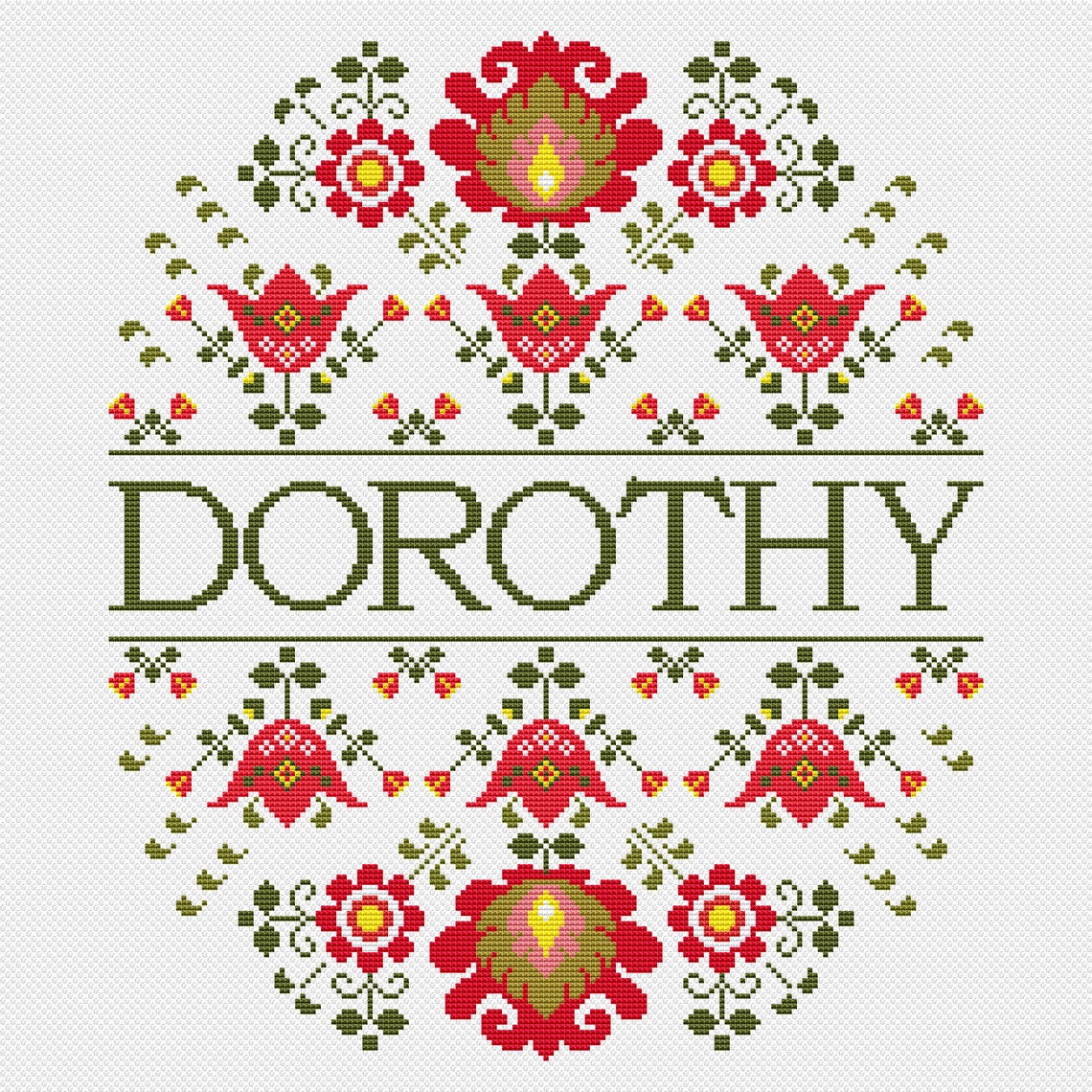 Set of 2 counted cross stitch patterns Name & Etsy