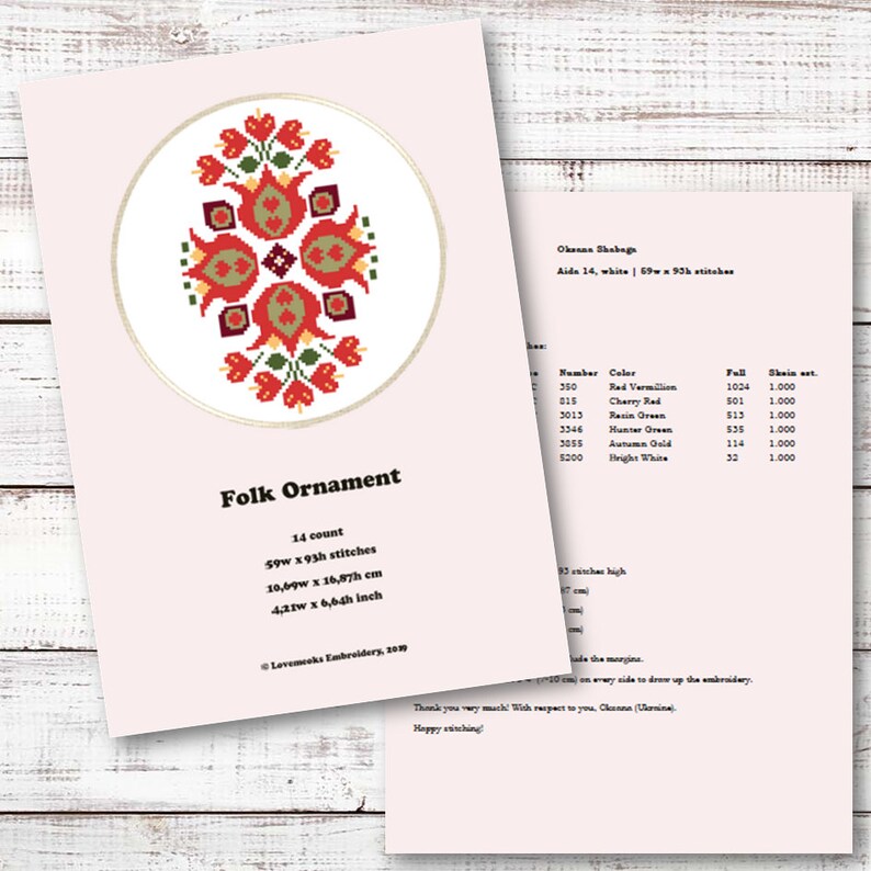 Modern cross stitch Punto de cruz Folk floral cross stitch pattern Flower mandala cross stitch pattern Instant download PDF #920