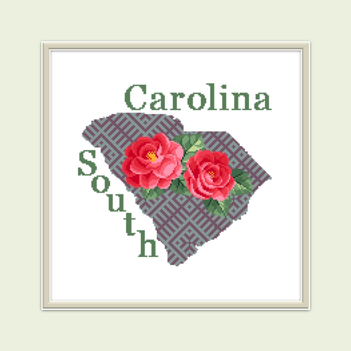 State of South Carolina cross stitch pattern PDF Modern cross Etsy