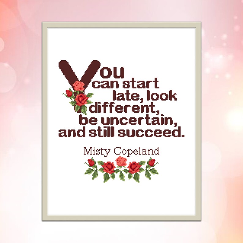 You Can Start Late Modern Cross Stitch Pattern PDF Subversive Etsy