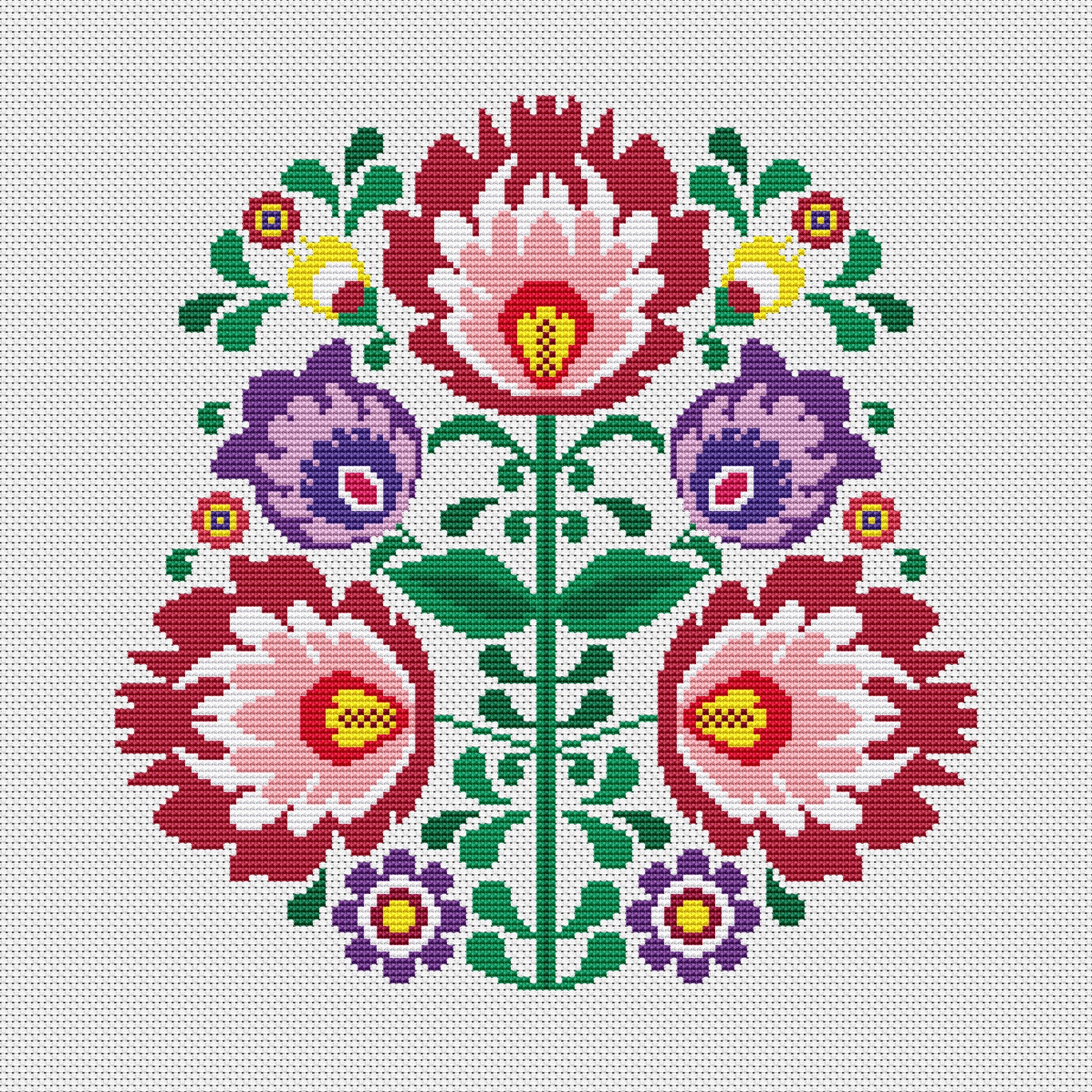 Polish Folk Art Modern Cross Stitch Patterns PDF Ethnic Flotal Etsy
