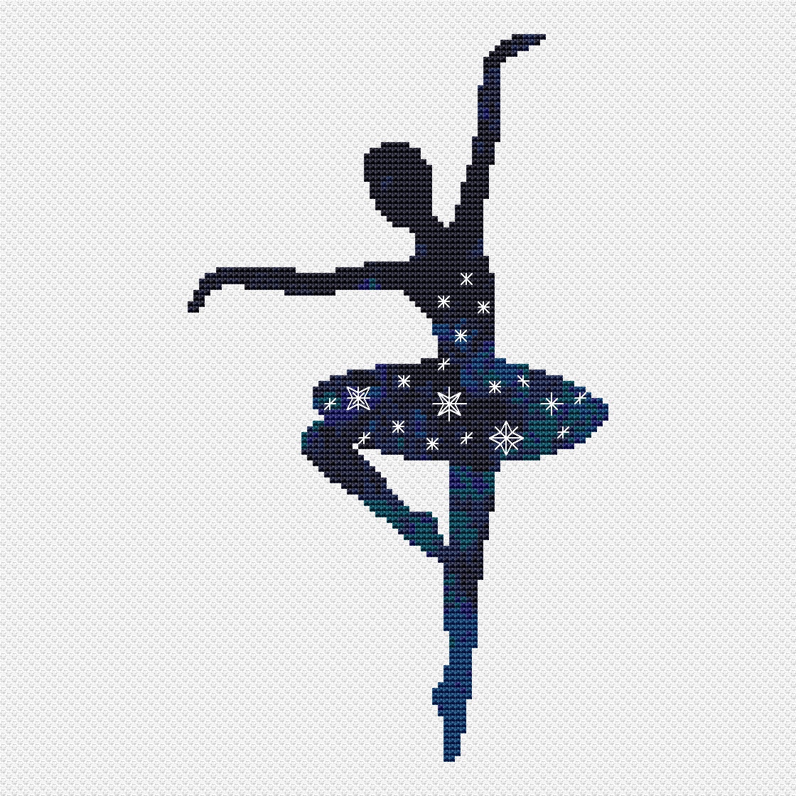 Set of 3 modern cross stitch patterns PDF Dancing ballerinas | Etsy