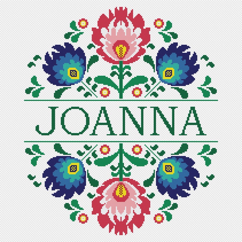 Set of 2 counted cross stitch patterns Name & Etsy