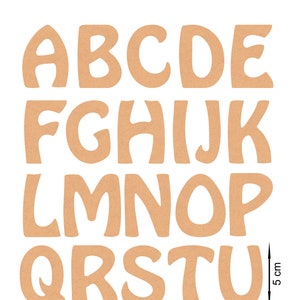 Letters in MDF wood (3mm) or veneered MDF (4mm)