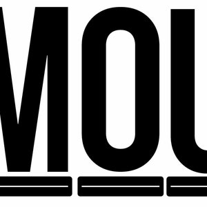May include: Black and white graphic text that reads "AMOUR" in all caps.