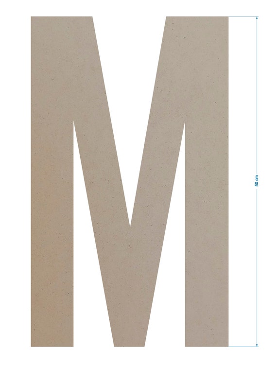 Lettres Géantes hauteur 50 cm. Bois MDF 3mm. Avec ou sans support.