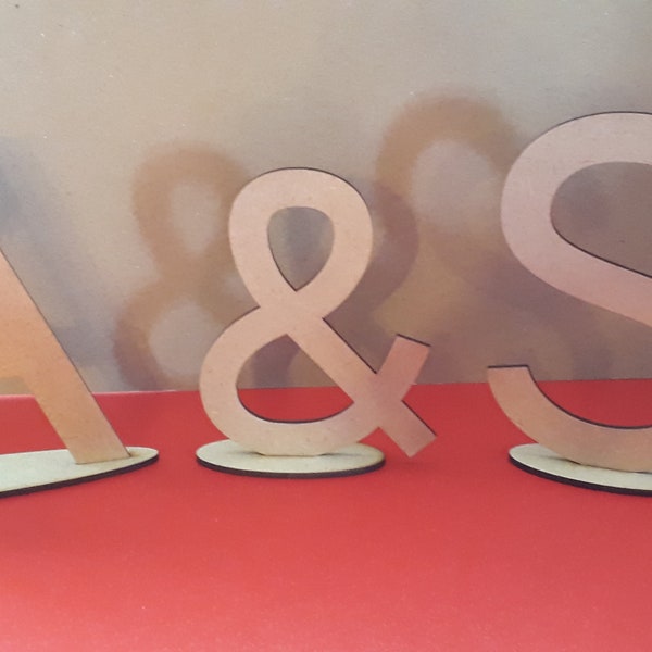 Lettres en Bois MDF 3mm à poser avec leur support