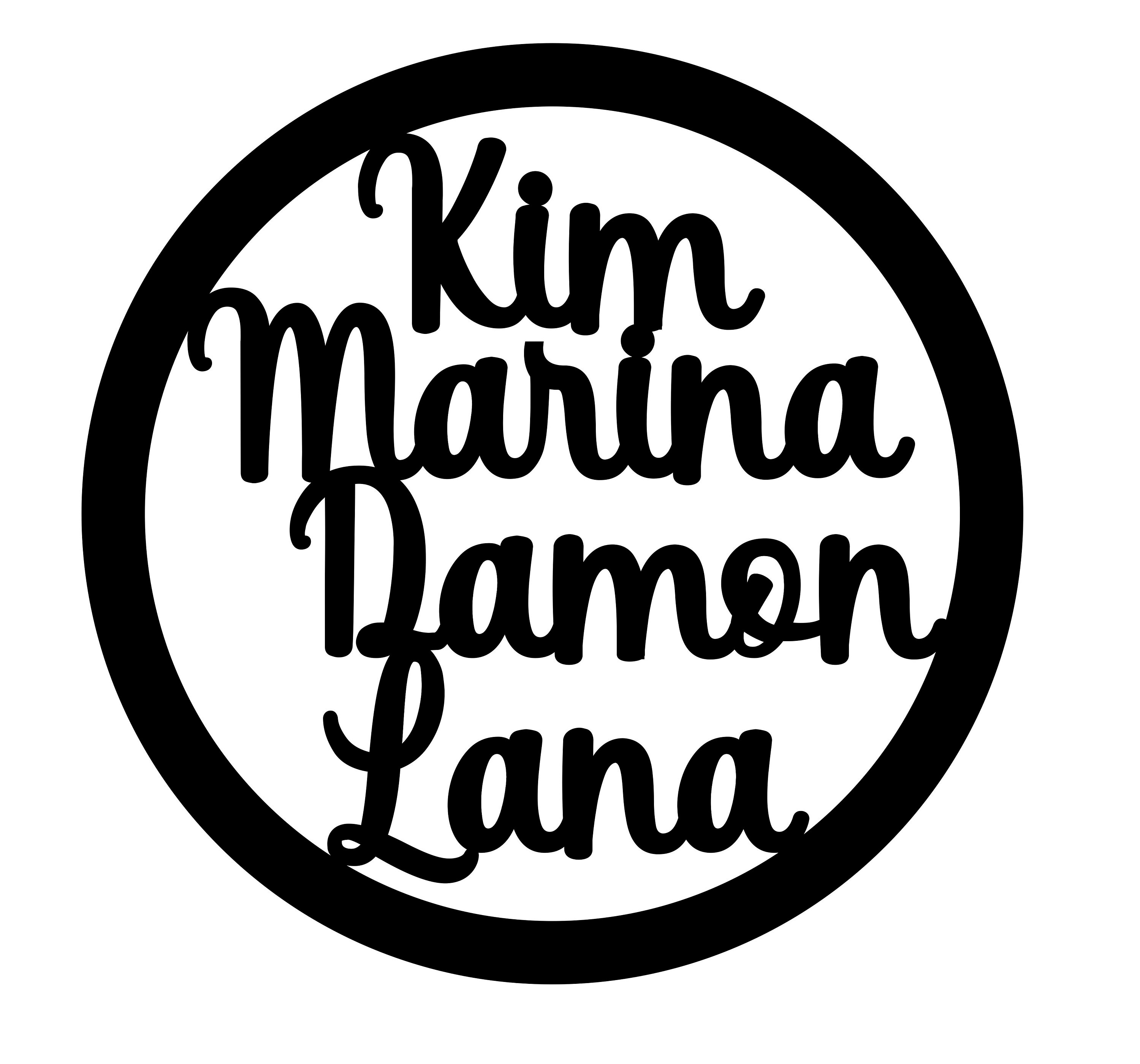 Cercle Diamètre 40 cm ou 50 60 et 4 Prénoms . Texte Séparé Du Cadre. Mdf 3mm. Personnalisation sur D