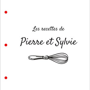 Engraved wooden recipe book cover. Size A4 (21 cm x 29.7 cm). Front face engraved and back un engraved. MDF or MDF plated.