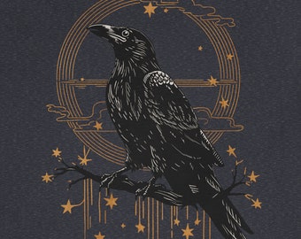 Nevermore Raven Shirt | Unisex Jersey Short Sleeve Tee | Witchy Goth Crow | Dark Academia | Tshirt | Occult Pagan Clothing | Gothic