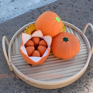 Felt play food orange tangerine, Play food, Pretend food for play kitchen, Felt fruit, decor