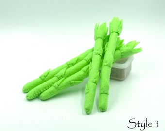 Felt food asparagus, Play food, Pretend food for play, Play kitchen, Felt vegetable