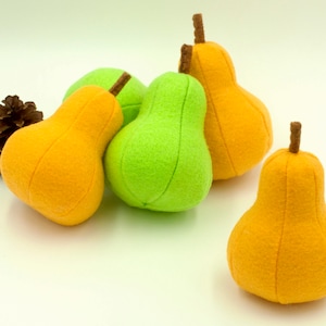 Felt food pear, Play food, Pretend food for play kitchen, Felt fruit, Felt Bosc Pear