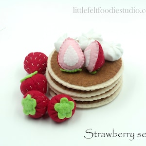 Felt food pancake set, Play food, Pretend food for play, play kitchen, Felt breakfast