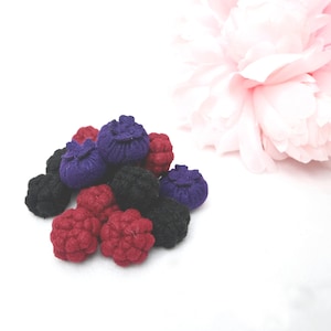 Felt food berries set, Felt blueberry, Felt raspberry, Felt blackberry, Play food, Pretend food for play kitchen toy, Felt fruit