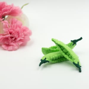Felt food pea pod 1 PCS, Play food, Pretend food for play, Felt vegetable