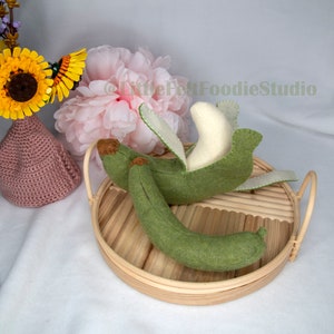 felt food, felt food green banana, home decor