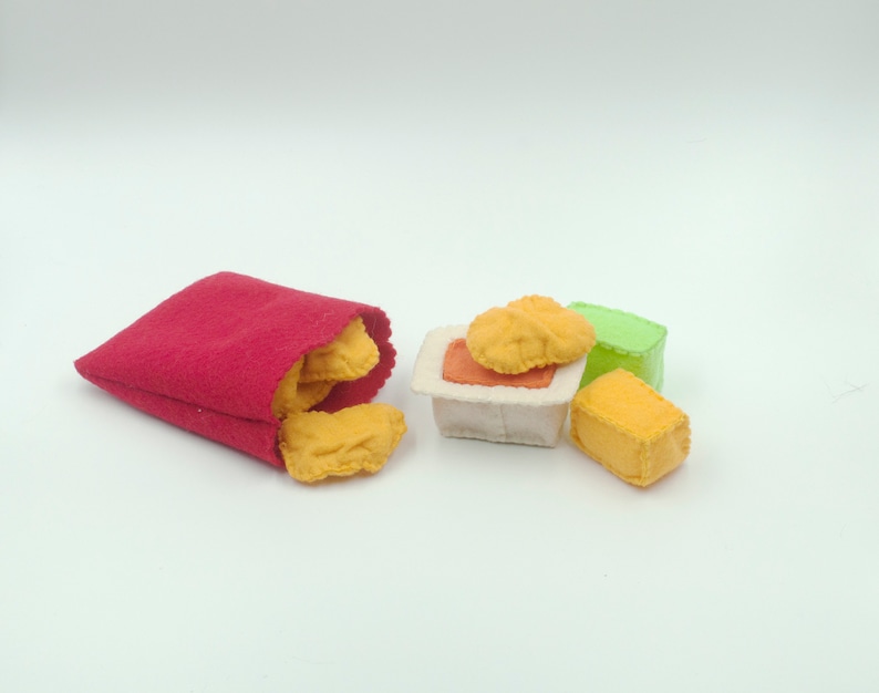 Felt Play Food Chicken Nuggets Pretend Food Play Kitchen Etsy