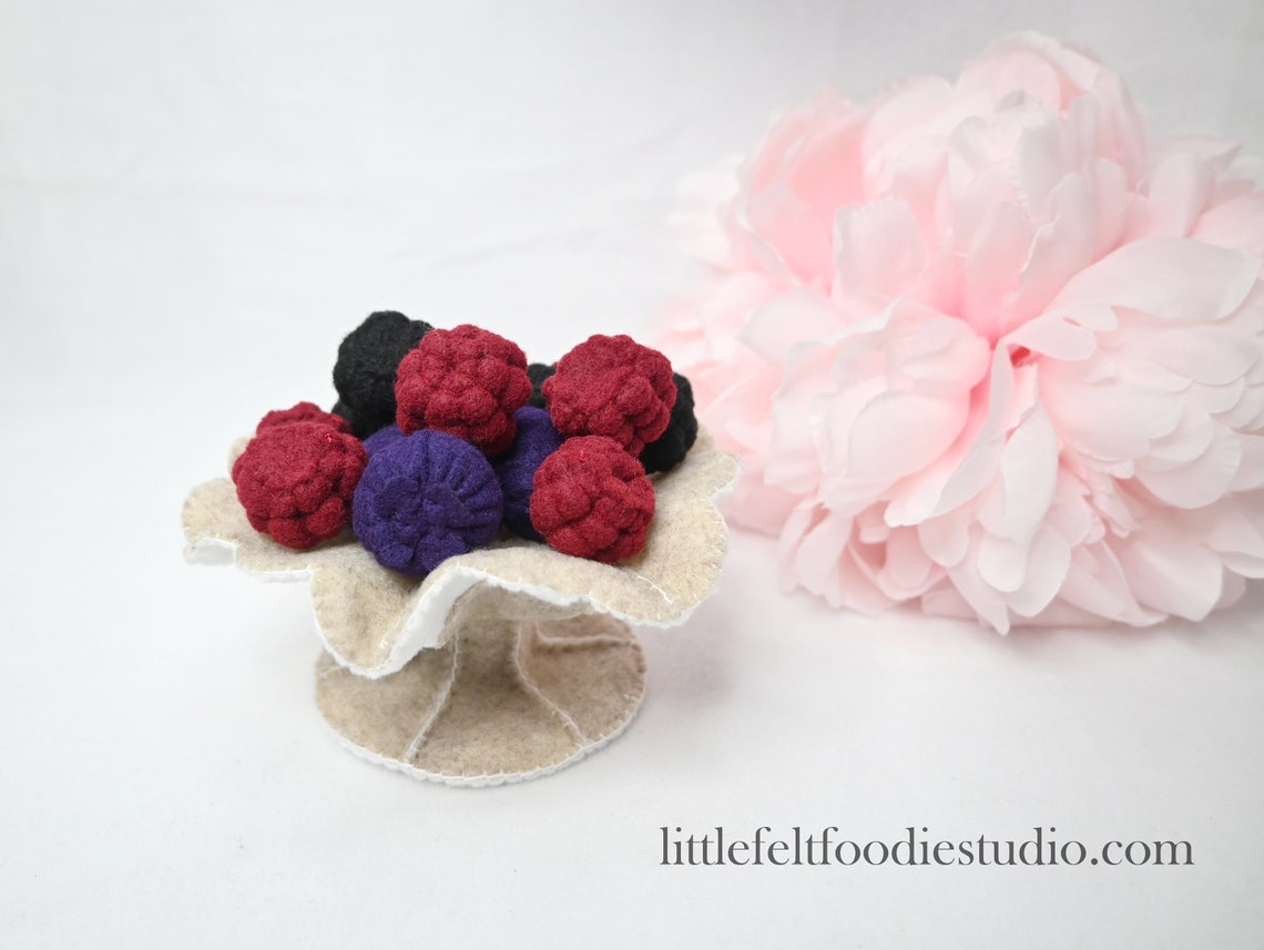 Felt Food Berries Set, Felt Blueberry, Felt Raspberry, Felt Blackberry ...