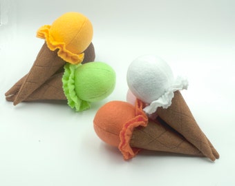 Felt food ice cream, Play food, Pretend food for afternoon tea, Toy ice cream