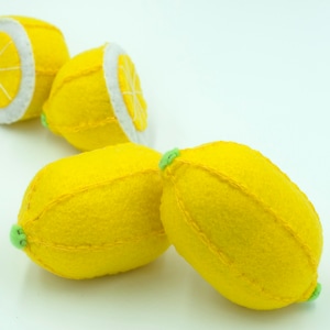 Felt food lemon set, Play food, Pretend food for play kitchen, Felt fruit