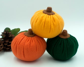 Felt food pumpkin, Play food, Pretend food for play kitchen, Plush toy, Felt vegetable