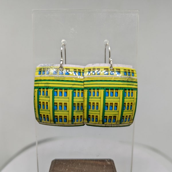 Upcycled  Commonwealth Bank money box earrings