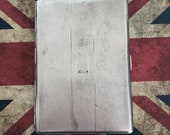 Vintage silver tone cigarette case with blank cartouche