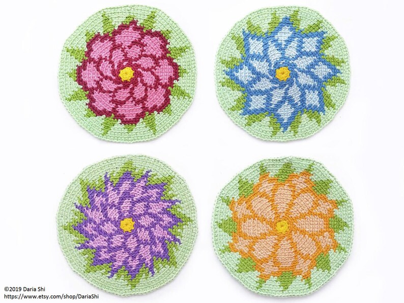 PATTERN FLOWERS Set of tapestry crochet patterns wayuu Etsy