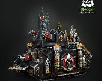 アデプタ・ソロリタス・キャスティゲーター戦車の塗装済みミニチュア