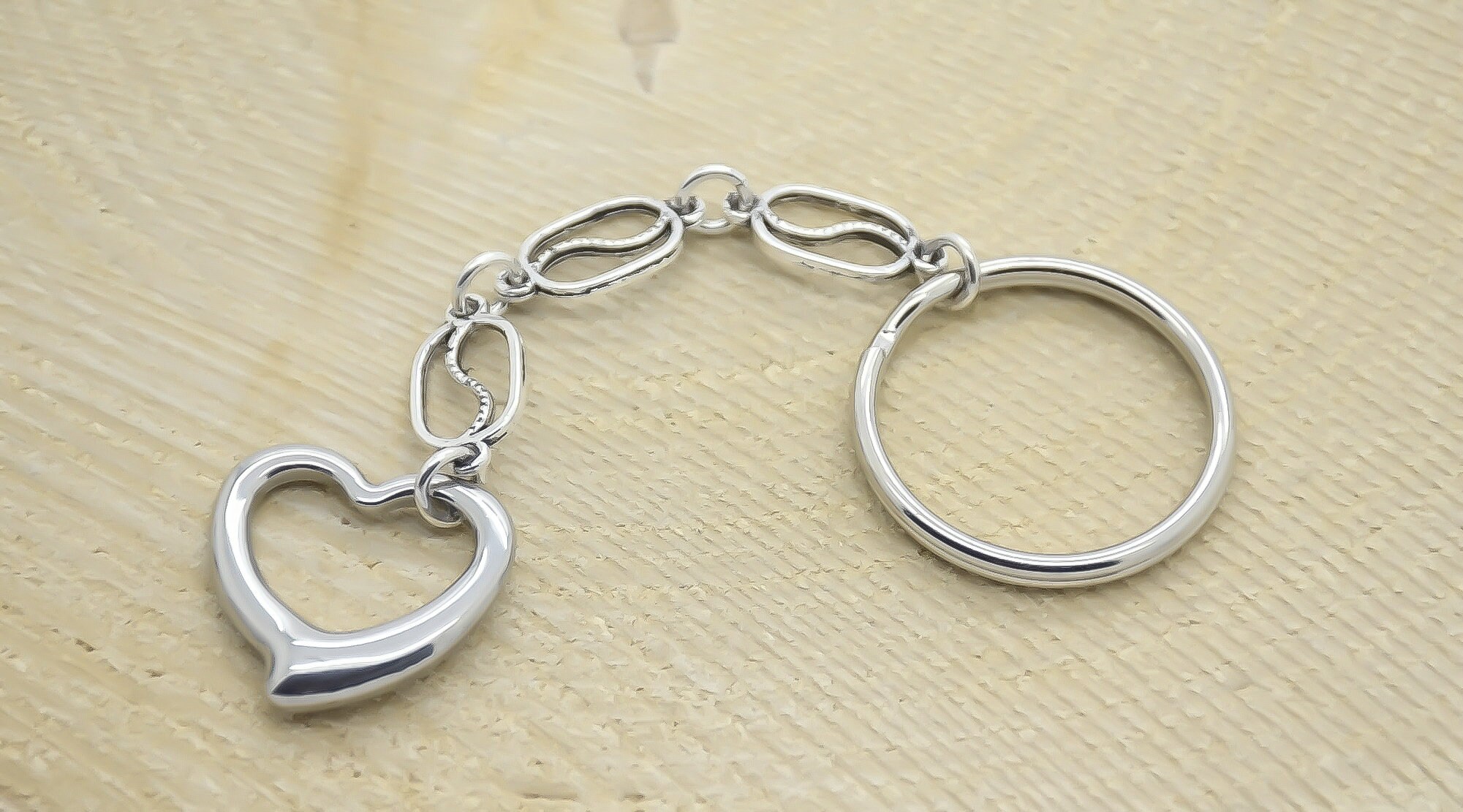 Key ring heart with large key ring stainless steel Etsy