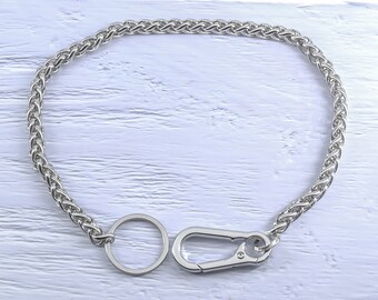 Key chain keychain trouser chain stainless steel foxtail chain silver versch. Lengths 7 mm thick!