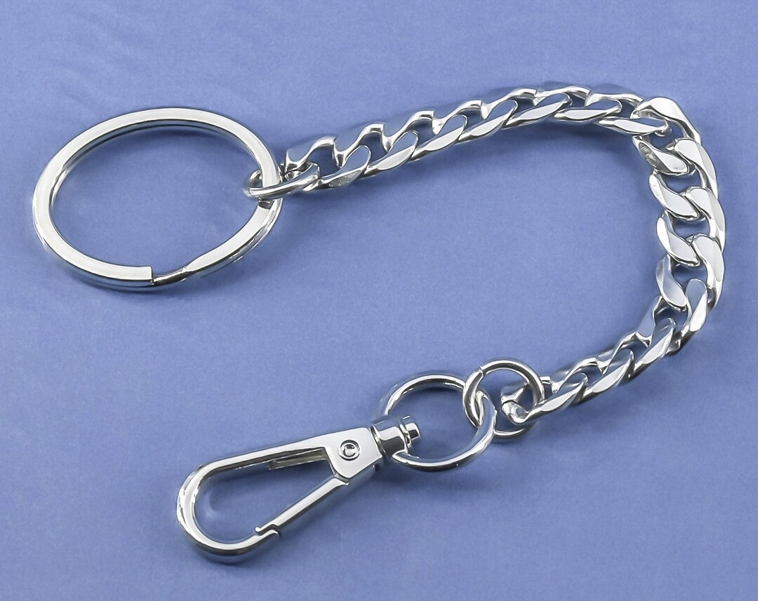 Keychain Stainless Steel Key Chain Armored Chain 10 Mm / 20 Cm Etsy