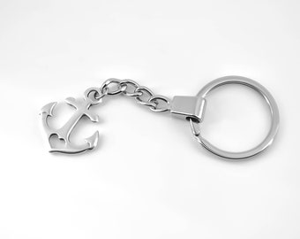 Keychain anchor curb chain large key ring