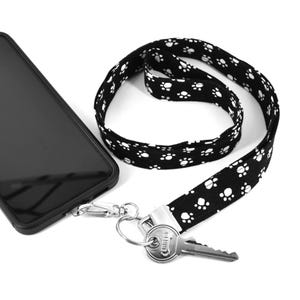 Lanyard 30 or 50 cm paws animal paw dog paw cell phone clip lanyard holder key ring carabiner cotton various motifs motifs
