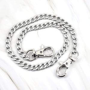 Purse chain key ring pants chain curb chain 2 carabiners