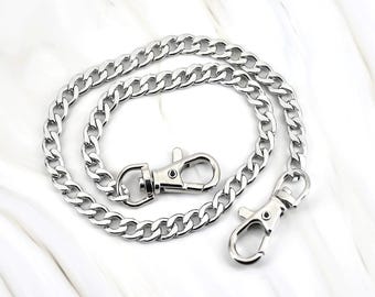 Purse chain key ring pants chain curb chain 2 carabiners