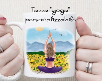 Personalized YOGA mug. Christmas friend gift idea. Customizable coffee mug. Christmas sister gift, original yoga teacher gift idea