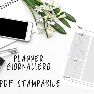Planning digitale in ITALIAN giornaliero stampabile versione PDF. Agenda giornaliera digitale. Diario organizzazione giornaliera. To do list